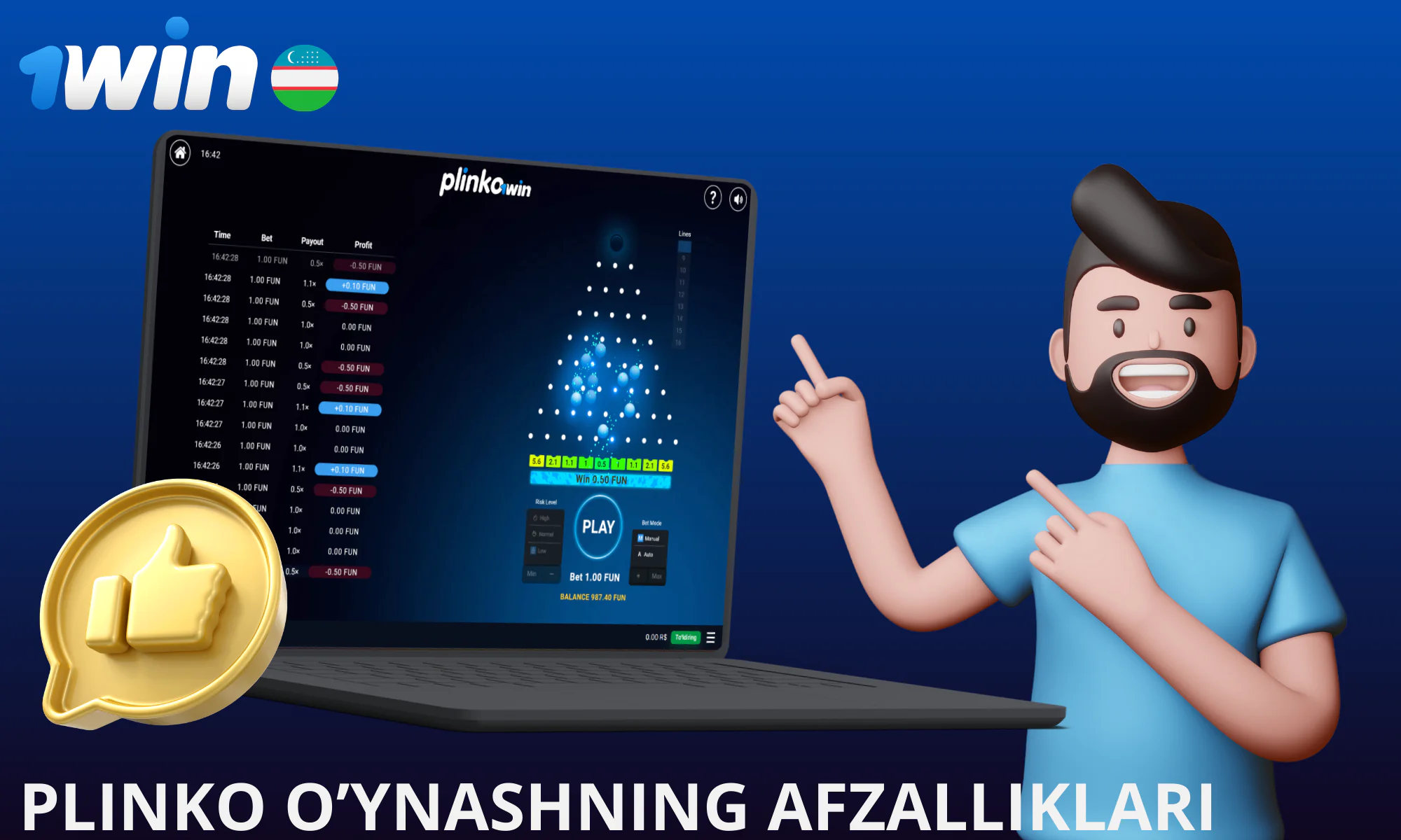 1Win Plinko taklif qiladigan imtiyozlar ro’yxati