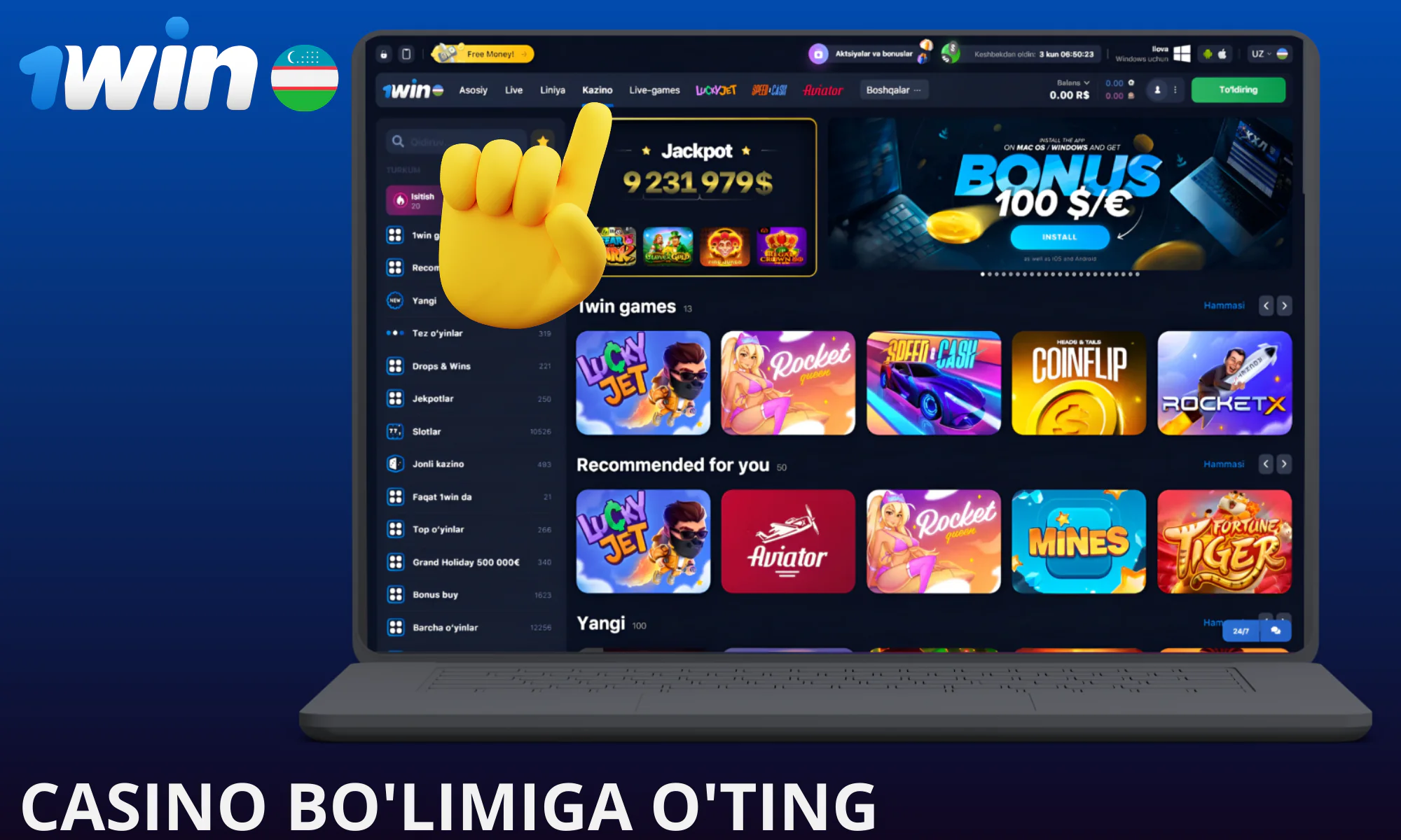 Casino bo’limiga o’ting