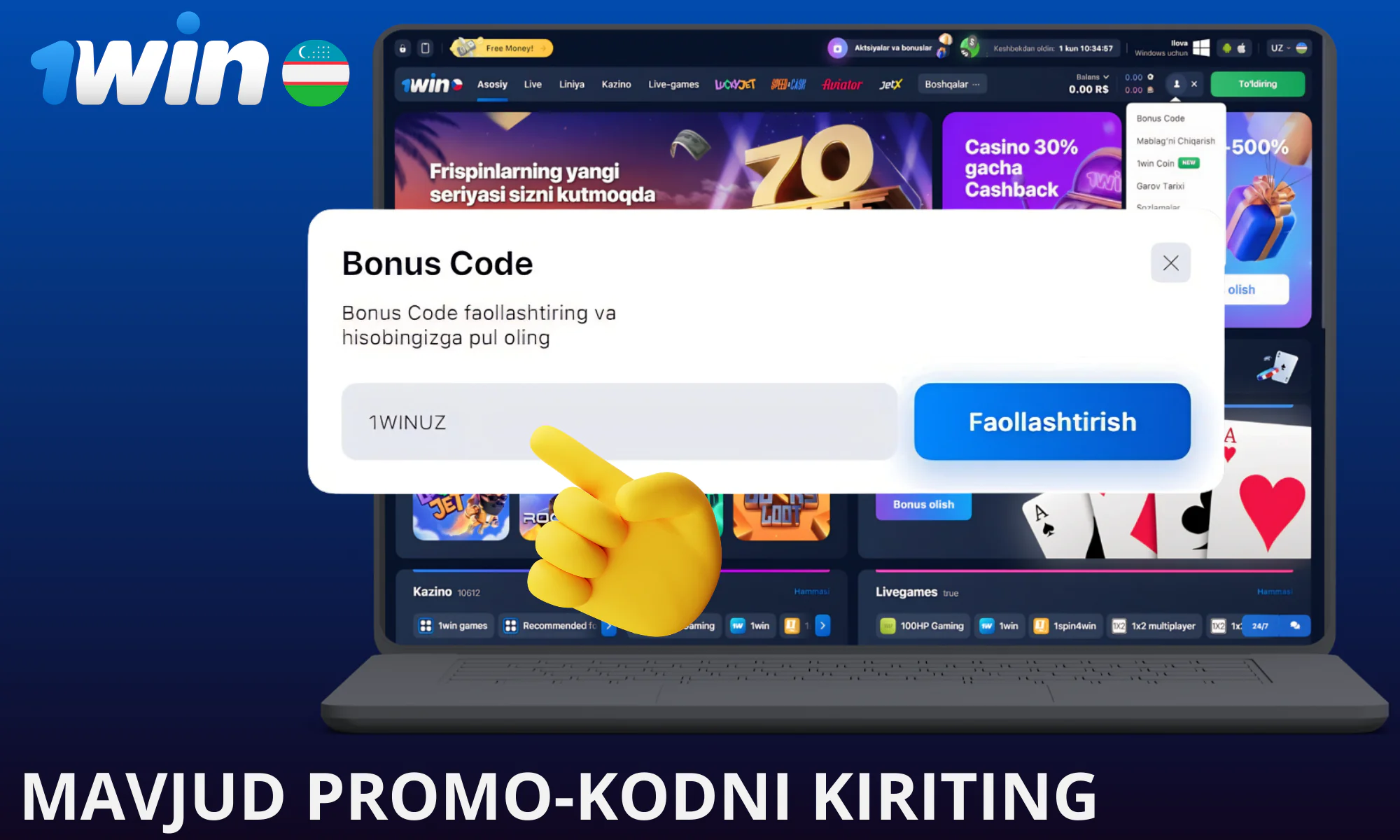 promo kodni kiriting