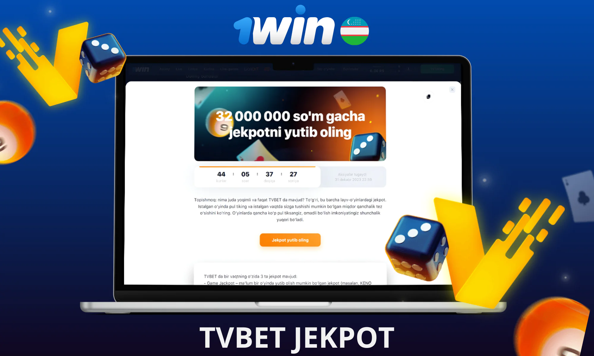 1win dan mavjud TVBet jackpotlari ro’yxati