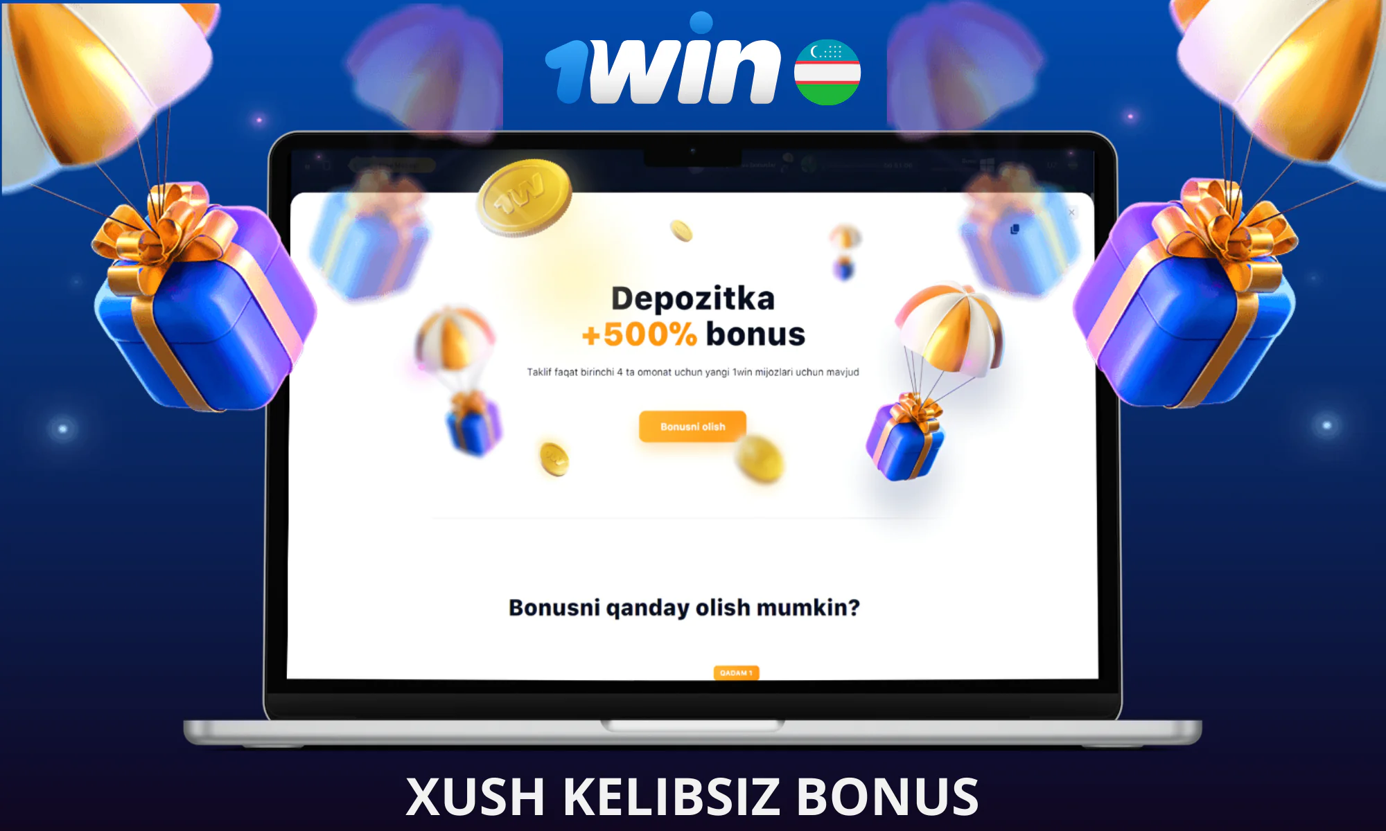 O’zbekistonlik o’yinchilar uchun 500% 1win maxsus xush kelibsiz bonusi mavjud