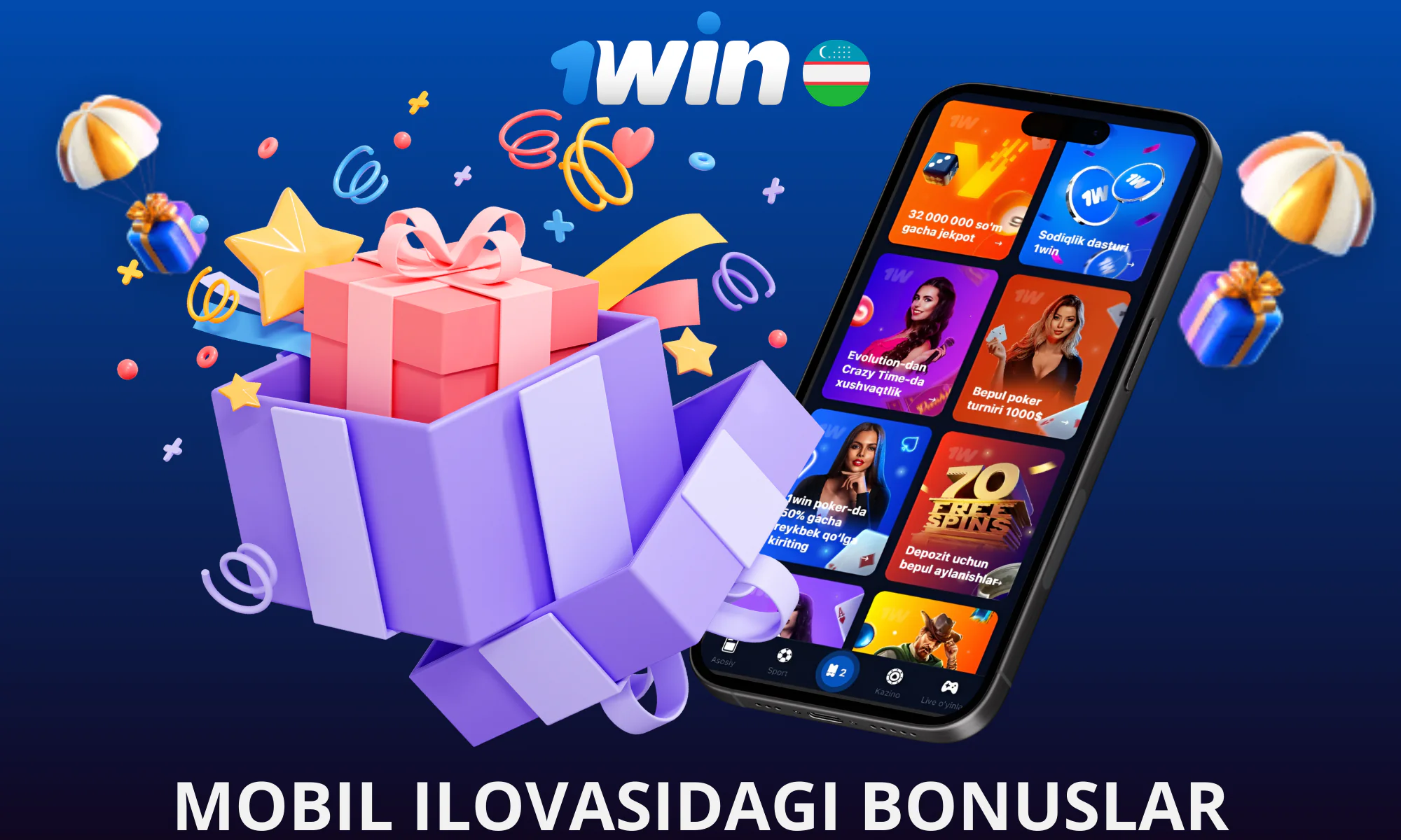 Smartfoningizda ishlatilishi mumkin bo’lgan 1win bonuslari