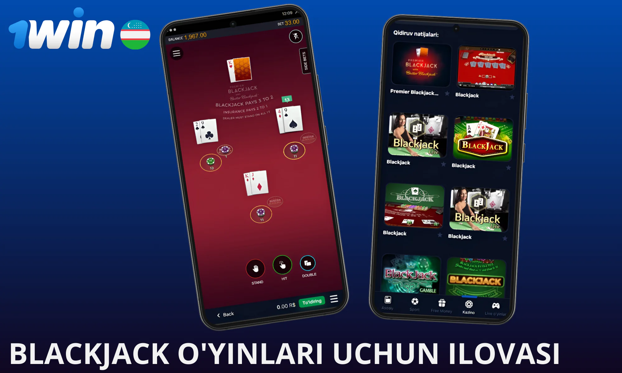 1Win ilovasi orqali ham blackjack o'ynashingiz mumkin