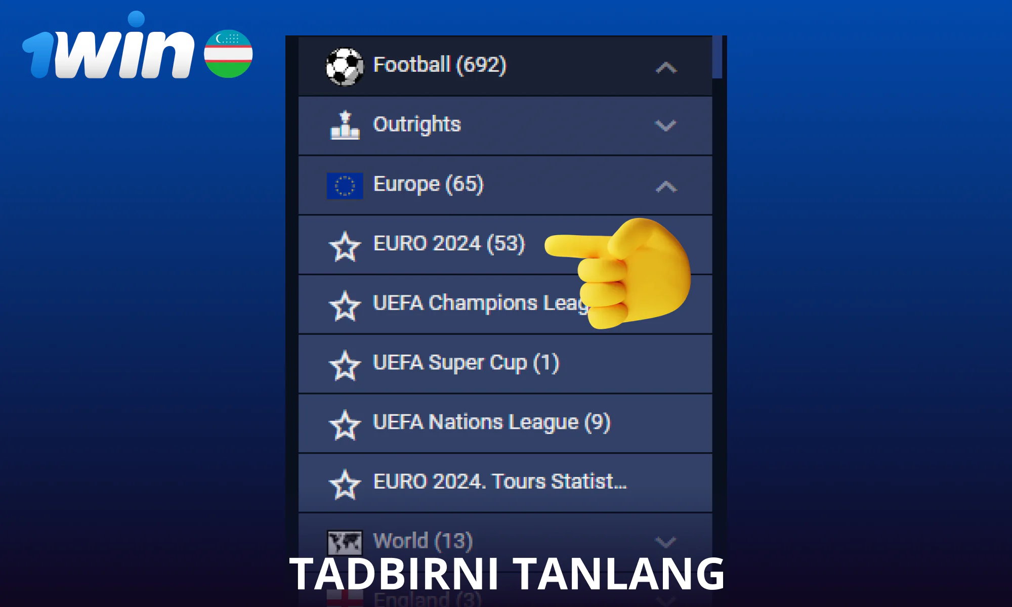 Futbol tadbirini tanlang