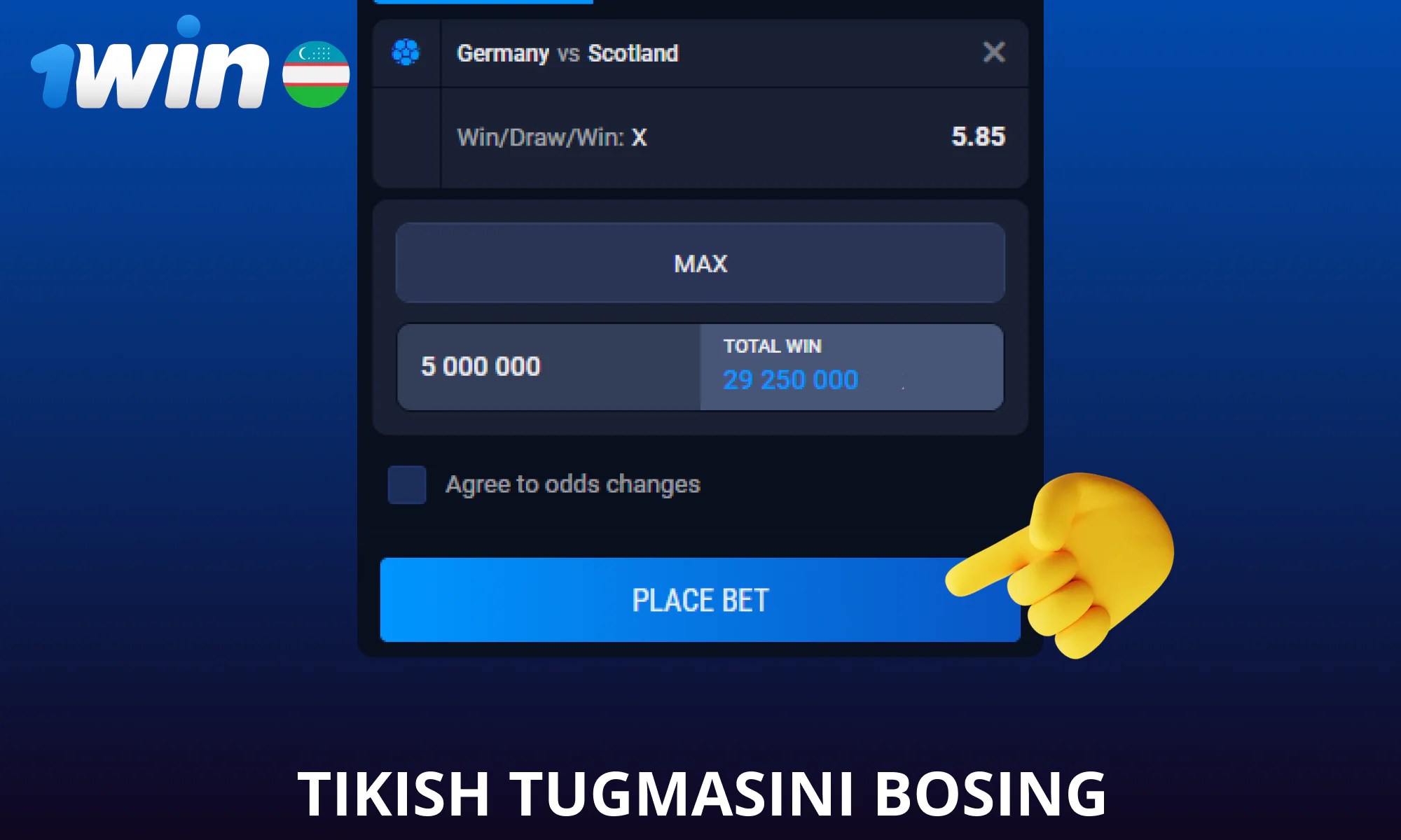 Tikish tugmasini bosing