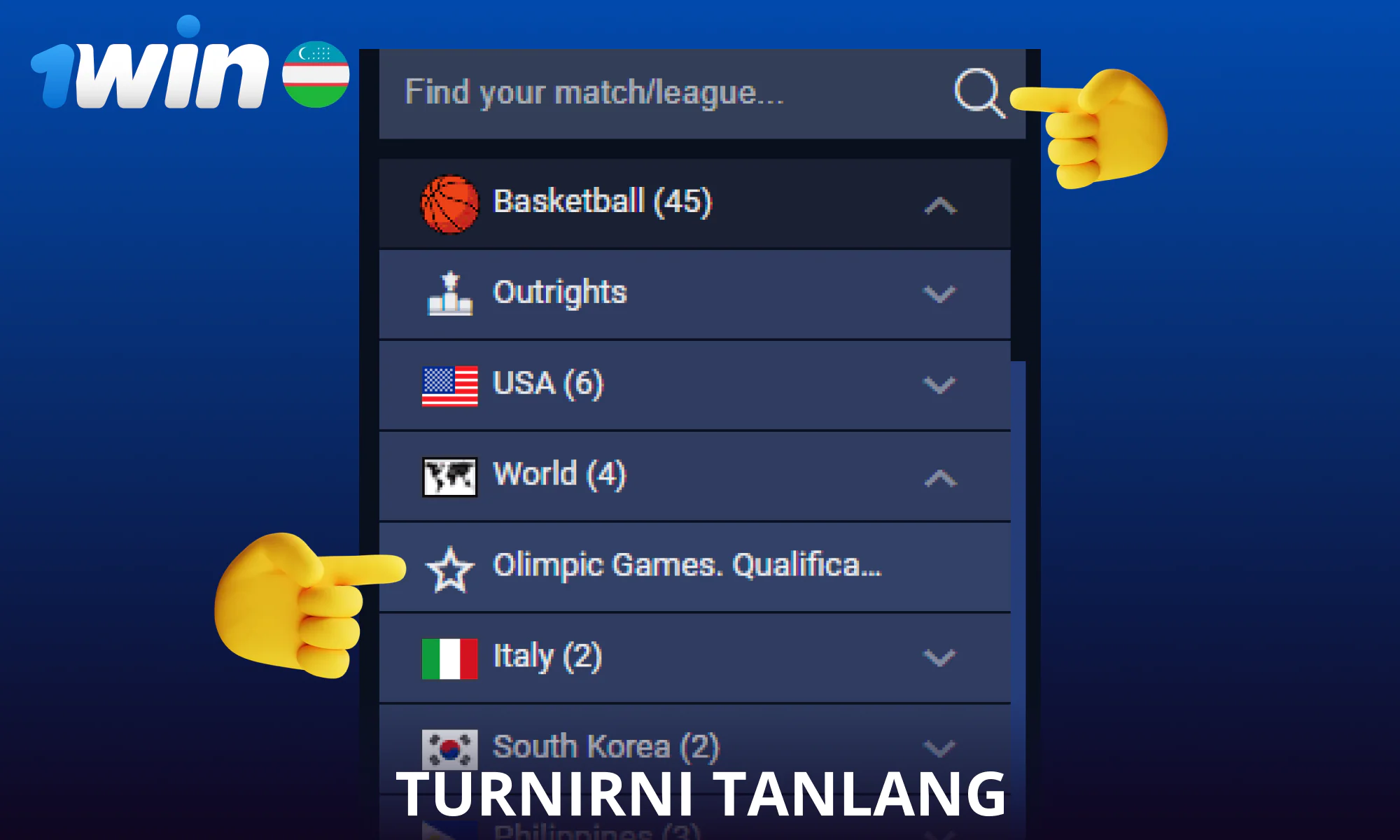 Basketbol turnirini tanlang